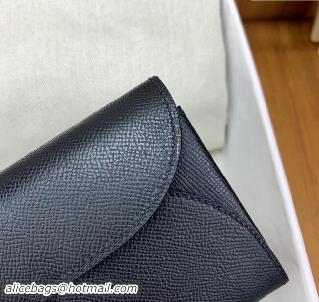 New Luxury Hermes CHAINE D'ANCRE To Go Wallet in Original Epsom Leather H1910 Black/Gold 2024(Full Handmade)