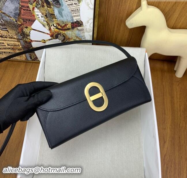 New Luxury Hermes CHAINE D'ANCRE To Go Wallet in Original Epsom Leather H1910 Black/Gold 2024(Full Handmade)