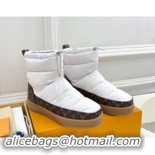 Low Cost Louis Vuitton LV Cloud Ankle Boots in Nylon and Monogram canvas White 1122067