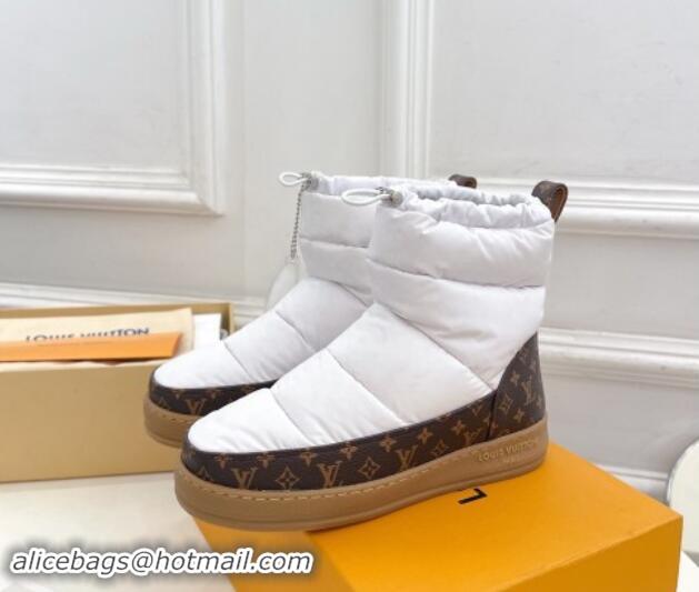 Low Cost Louis Vuitton LV Cloud Ankle Boots in Nylon and Monogram canvas White 1122067