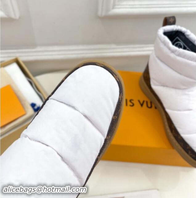 Low Cost Louis Vuitton LV Cloud Ankle Boots in Nylon and Monogram canvas White 1122067