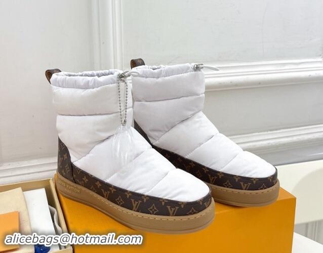 Low Cost Louis Vuitton LV Cloud Ankle Boots in Nylon and Monogram canvas White 1122067