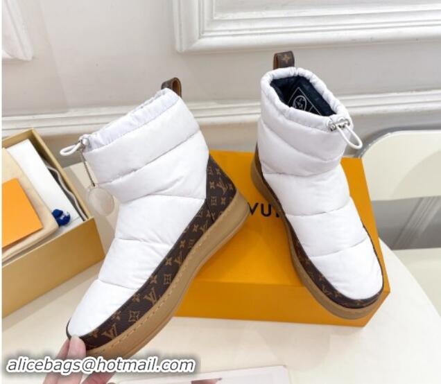 Low Cost Louis Vuitton LV Cloud Ankle Boots in Nylon and Monogram canvas White 1122067