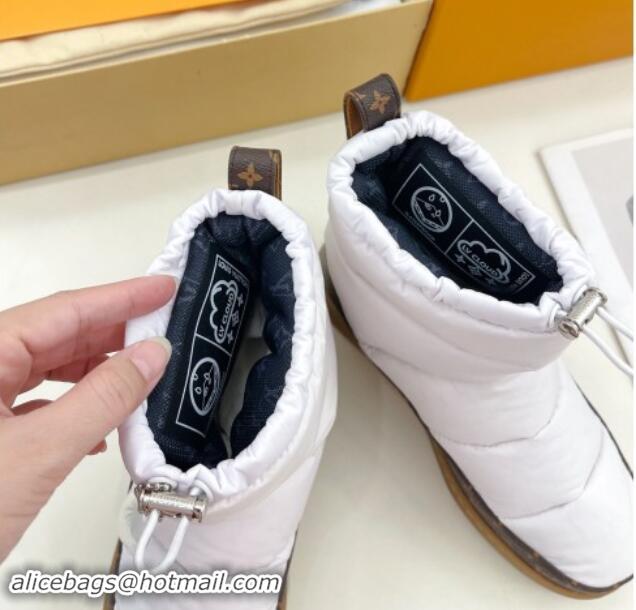 Low Cost Louis Vuitton LV Cloud Ankle Boots in Nylon and Monogram canvas White 1122067