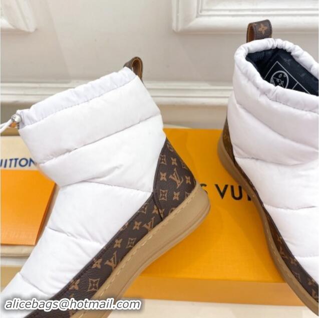 Low Cost Louis Vuitton LV Cloud Ankle Boots in Nylon and Monogram canvas White 1122067