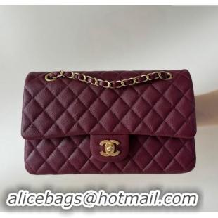 Wholesale Discount Chanel Classic Grained Calfskin Medium Flap Bag A01112 Dark Purple 2024