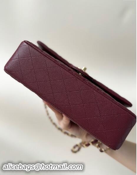 Wholesale Discount Chanel Classic Grained Calfskin Medium Flap Bag A01112 Dark Purple 2024