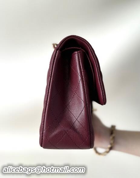 Wholesale Discount Chanel Classic Grained Calfskin Medium Flap Bag A01112 Dark Purple 2024