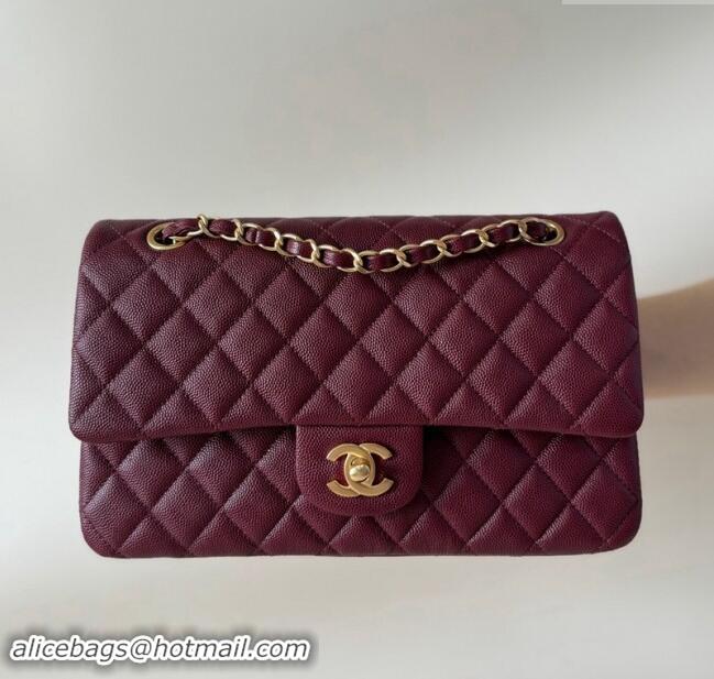 Wholesale Discount Chanel Classic Grained Calfskin Medium Flap Bag A01112 Dark Purple 2024