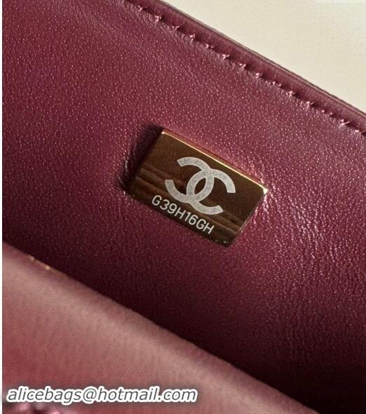 Wholesale Discount Chanel Classic Grained Calfskin Medium Flap Bag A01112 Dark Purple 2024