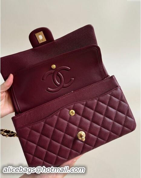 Wholesale Discount Chanel Classic Grained Calfskin Medium Flap Bag A01112 Dark Purple 2024