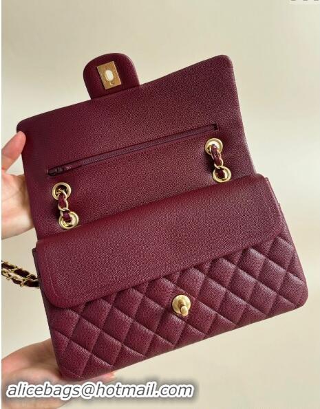 Wholesale Discount Chanel Classic Grained Calfskin Medium Flap Bag A01112 Dark Purple 2024