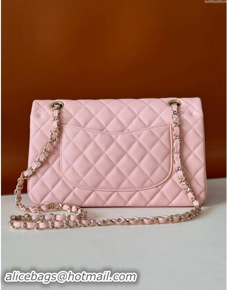 Hot Style Chanel Classic Grained Calfskin Medium Flap Bag A01112 Sakula Pink 2024