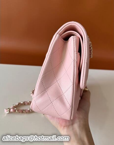 Hot Style Chanel Classic Grained Calfskin Medium Flap Bag A01112 Sakula Pink 2024