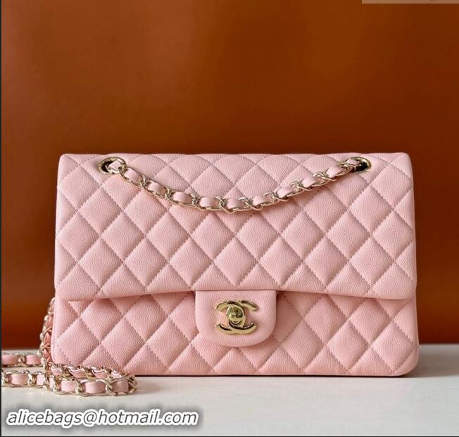 Hot Style Chanel Classic Grained Calfskin Medium Flap Bag A01112 Sakula Pink 2024