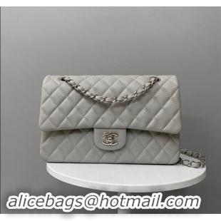 Buy Discount Chanel Classic Grained Calfskin Medium Flap Bag A01112 Grey/Silver 2024