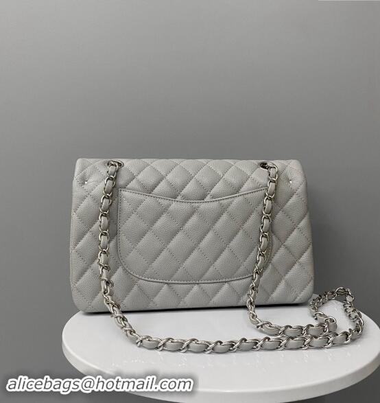 Buy Discount Chanel Classic Grained Calfskin Medium Flap Bag A01112 Grey/Silver 2024