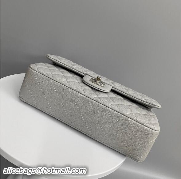 Buy Discount Chanel Classic Grained Calfskin Medium Flap Bag A01112 Grey/Silver 2024