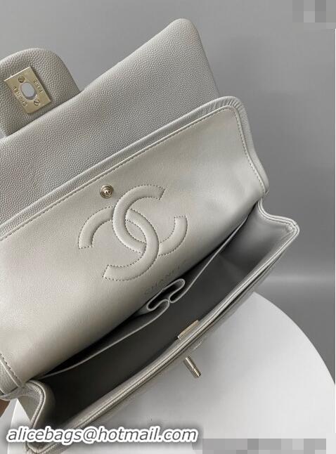 Buy Discount Chanel Classic Grained Calfskin Medium Flap Bag A01112 Grey/Silver 2024