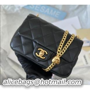 Inexpensive Chanel Lambskin Mini Flap Bag with Heart Chain AS3828 Black 2024