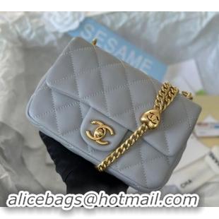 Cheapest Chanel Lambskin Mini Flap Bag with Heart Chain AS3828 Grey 2024