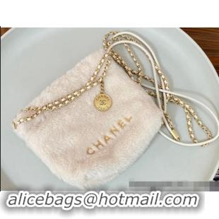 Market Sells Chanel Shearling 22 Mini Shopping bag AS3980 White 2024 TOP