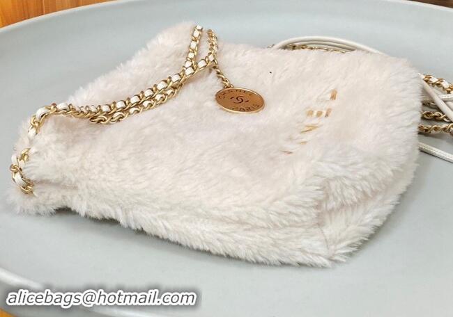 Market Sells Chanel Shearling 22 Mini Shopping bag AS3980 White 2024 TOP