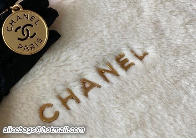 Best Price Chanel 22 Shearling Small Shopping Bag AS3260 White 2024 TOP