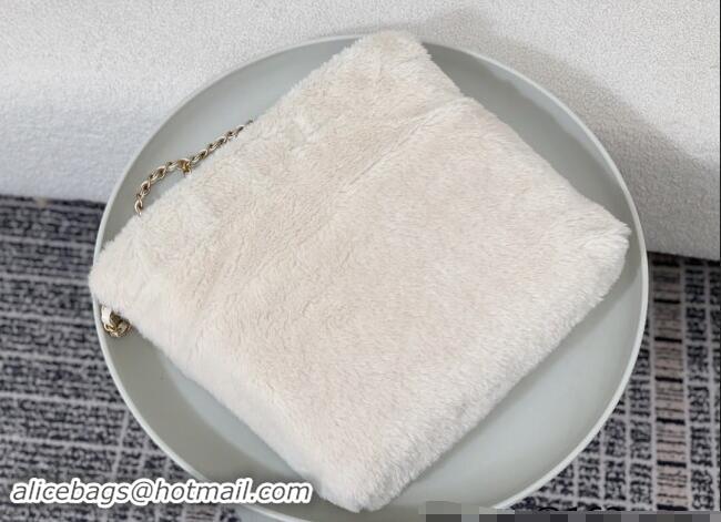 Best Price Chanel 22 Shearling Small Shopping Bag AS3260 White 2024 TOP