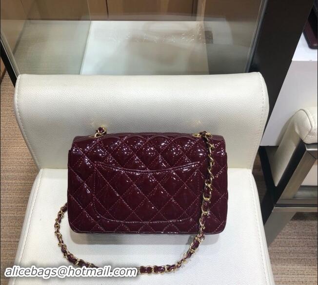 New Style Chanel Patent Calfskin Classic Mini Flap bag A01116 Dark Burgundy 2024