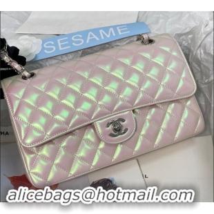 Specials Best Chanel Grained Calfskin Classic Medium Flap Bag A01112 Pearly Pink/Silver 2024