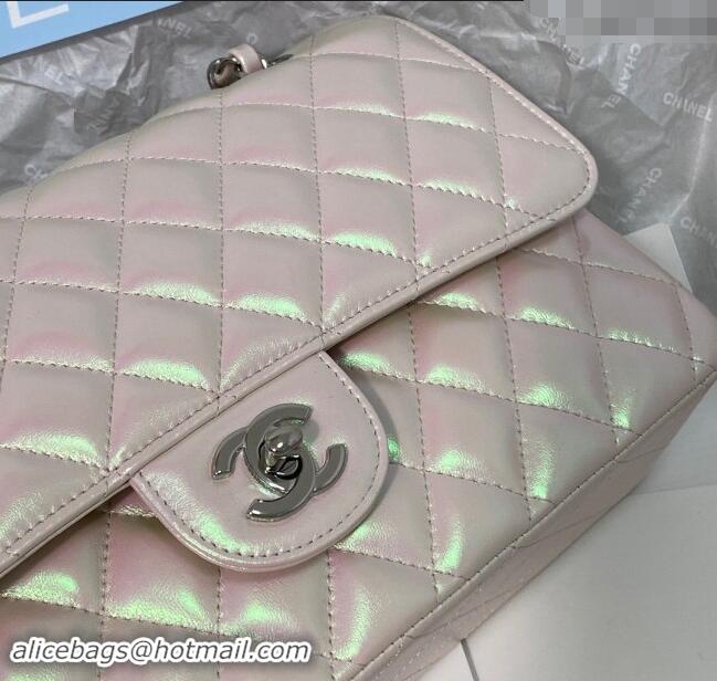 Specials Best Chanel Grained Calfskin Classic Medium Flap Bag A01112 Pearly Pink/Silver 2024