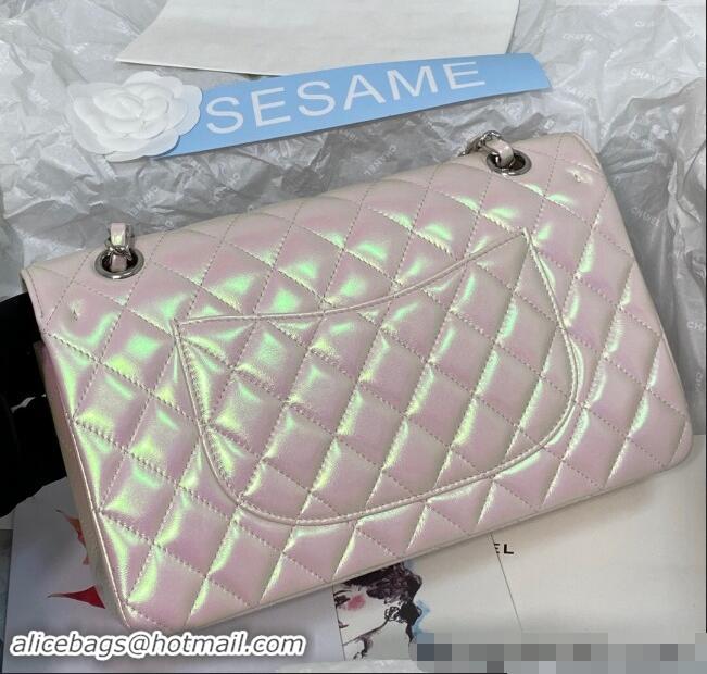 Specials Best Chanel Grained Calfskin Classic Medium Flap Bag A01112 Pearly Pink/Silver 2024