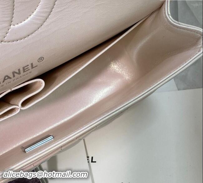 Specials Best Chanel Grained Calfskin Classic Medium Flap Bag A01112 Pearly Pink/Silver 2024