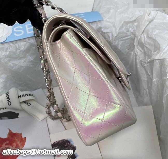 Specials Best Chanel Grained Calfskin Classic Medium Flap Bag A01112 Pearly Pink/Silver 2024