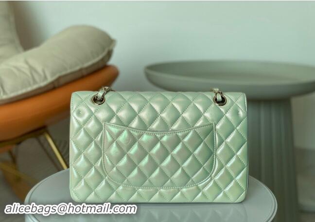 Buy Discount Chanel Grained Calfskin Classic Medium Flap Bag A01112 Pearly White/Gold 2024