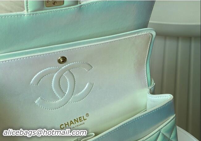 Buy Discount Chanel Grained Calfskin Classic Medium Flap Bag A01112 Pearly White/Gold 2024