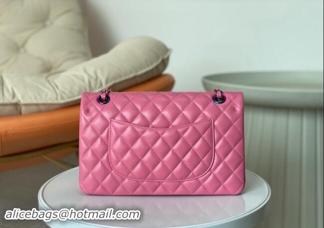 Low Price Chanel Two-Tone Lambskin Classic Medium Flap Bag A01112 Pink/Yellow 2024