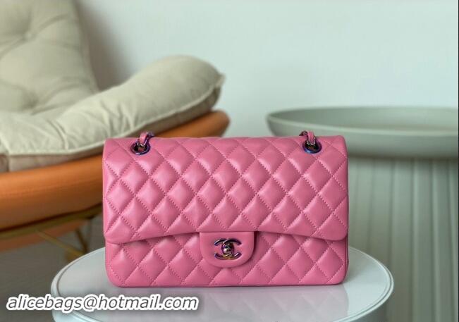 Low Price Chanel Two-Tone Lambskin Classic Medium Flap Bag A01112 Pink/Yellow 2024