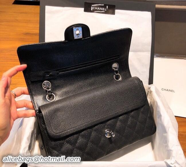 New Release Creation Chanel Caviar Grained Calfskin Classic Medium Flap Bag A01112 Black/Silver 2024 TOP