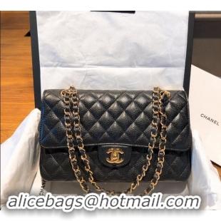 Particularly Recommended Chanel Caviar Grained Calfskin Classic Medium Flap Bag A01112 Black/Gold 2024 TOP