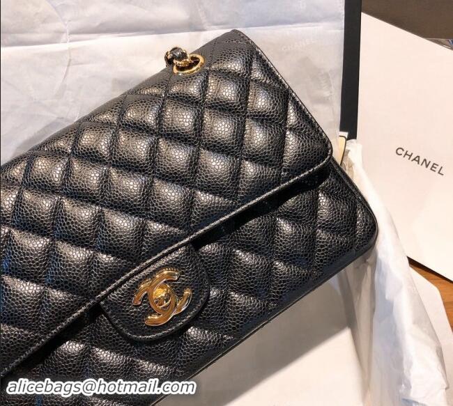 Particularly Recommended Chanel Caviar Grained Calfskin Classic Medium Flap Bag A01112 Black/Gold 2024 TOP