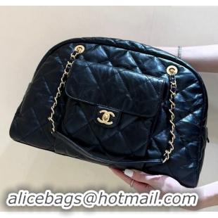 Buy Classic Chanel Bowling Bag in Shiny Calfskin AS4812 Black 2024 Top Quality