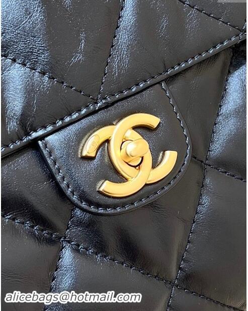 Buy Classic Chanel Bowling Bag in Shiny Calfskin AS4812 Black 2024 Top Quality