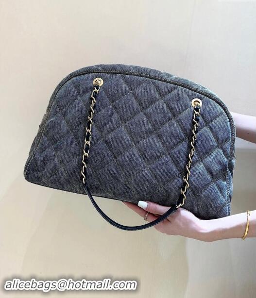 Market Sells Chanel Bowling Bag in Grey Washed Denim AS4812 2024 Top Quality