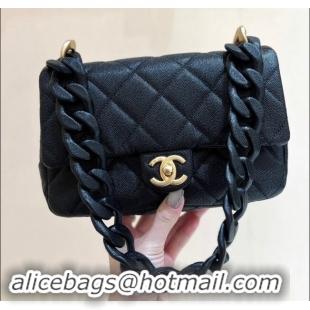 Buy Classic Chanel Grained Calfskin Flap Bag AS4788 Black 2024 Top Quality