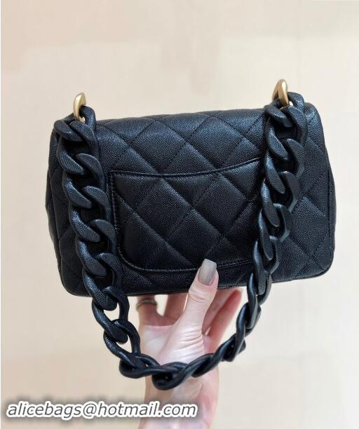 Buy Classic Chanel Grained Calfskin Flap Bag AS4788 Black 2024 Top Quality