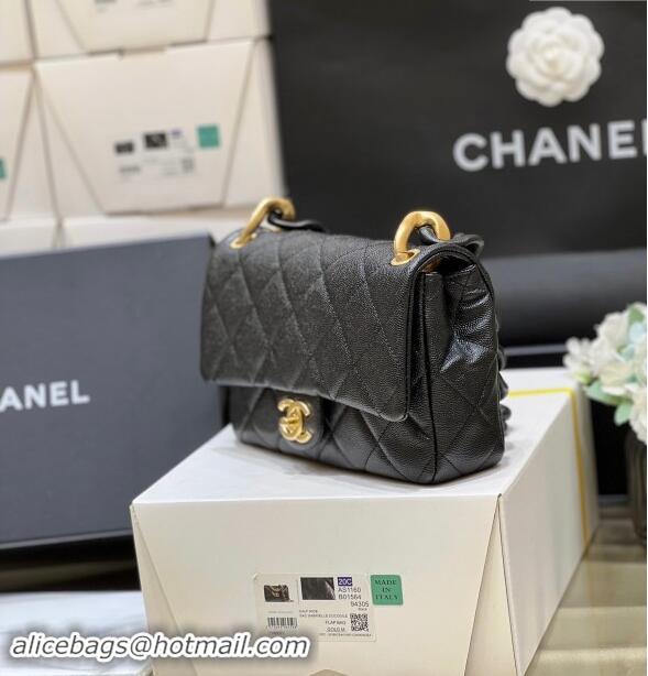 Buy Classic Chanel Grained Calfskin Flap Bag AS4788 Black 2024 Top Quality