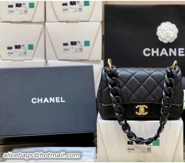 Buy Classic Chanel Grained Calfskin Flap Bag AS4788 Black 2024 Top Quality