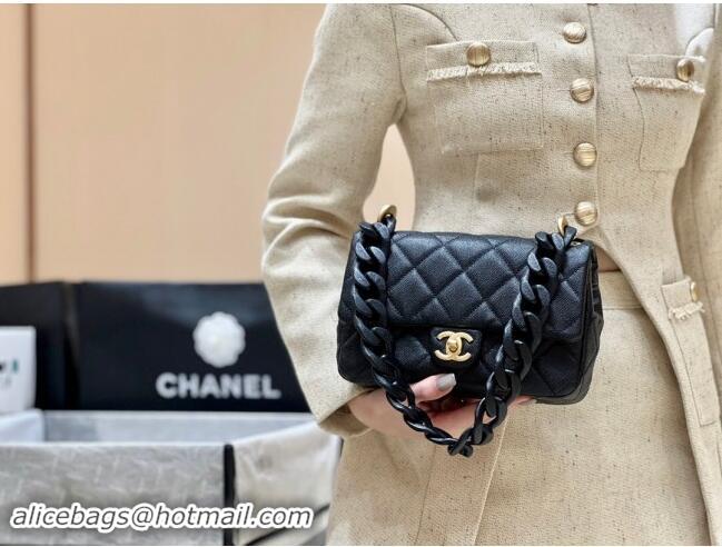 Buy Classic Chanel Grained Calfskin Flap Bag AS4788 Black 2024 Top Quality